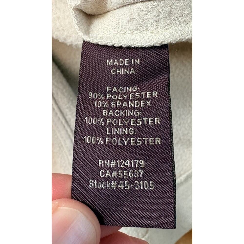 Johnston & Murphy Women’s Faux Suede Front clasp jacket size L Cream N6 - Picture 4 of 9